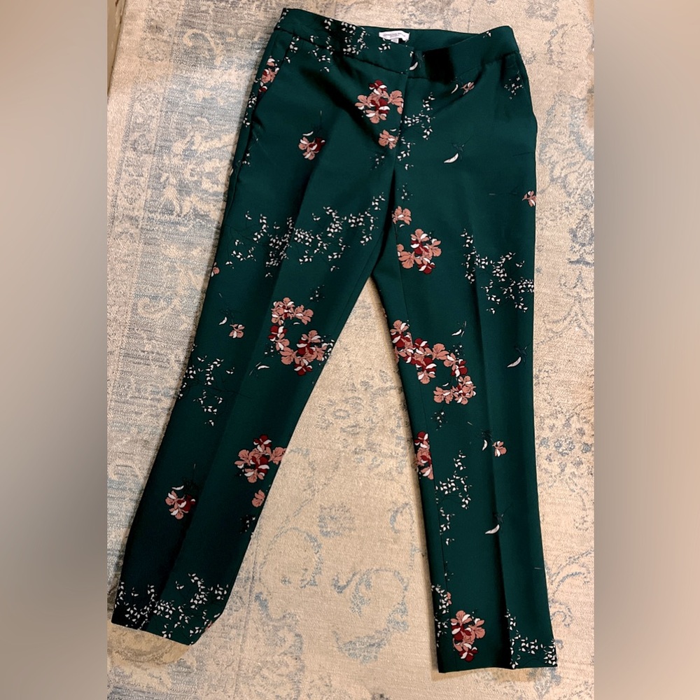 Dark green floral pants perfect for the office